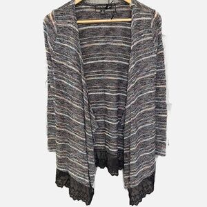 Living Doll striped open front cardigan